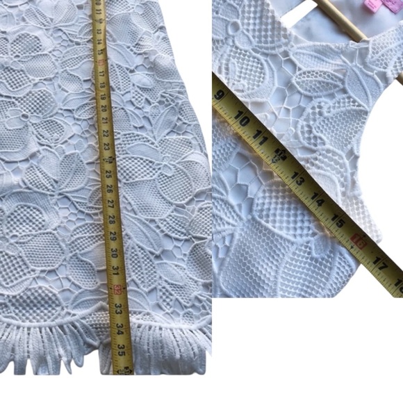 Lilly Pulitzer Marlissa Shift Resort White Jumbo Floral
Scallop Lace Dress, SZ 2 - Picture 15 of 16